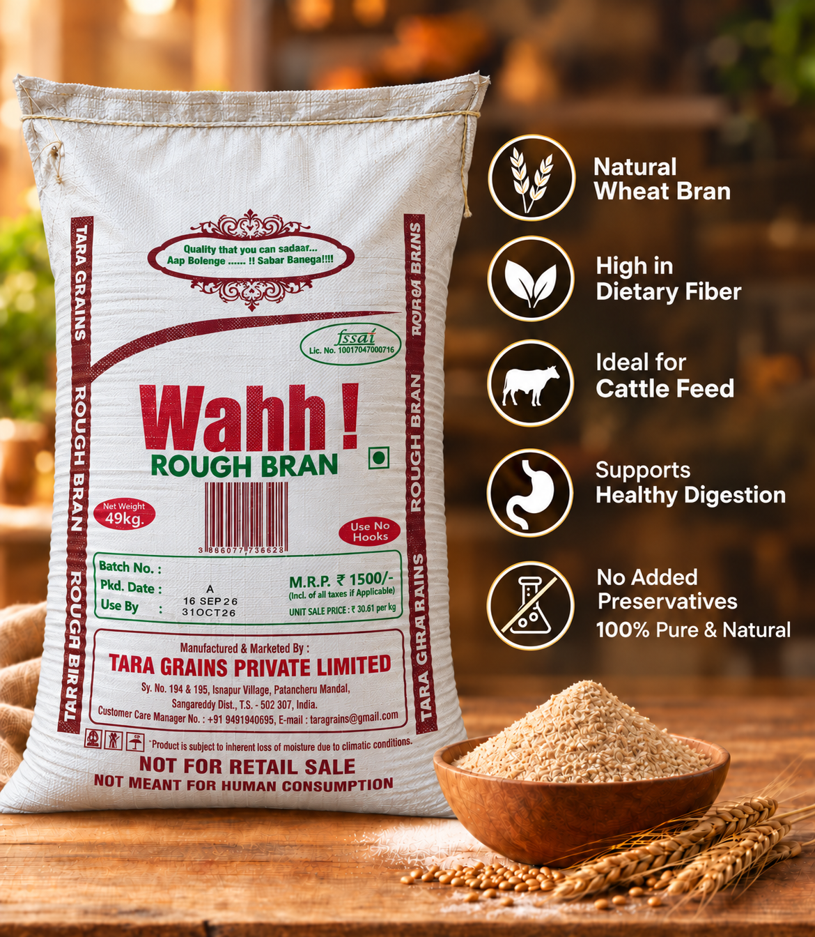 Wahh ! Rough Bran (49 KG) preview