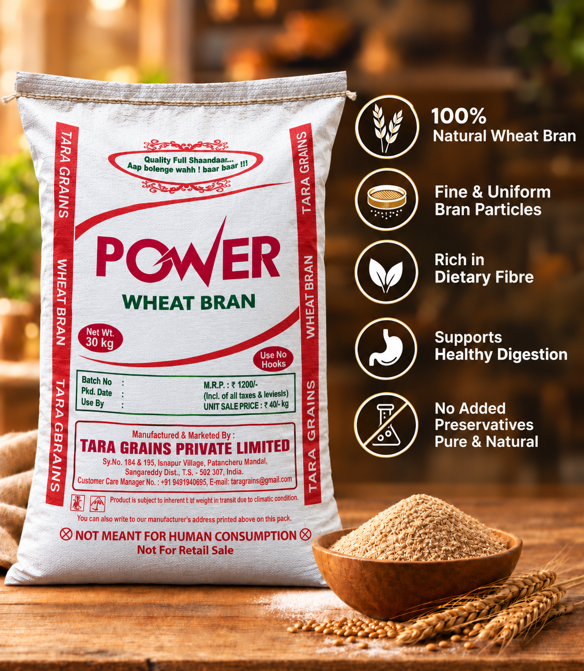 POWER Wheat Bran (30 KG) preview