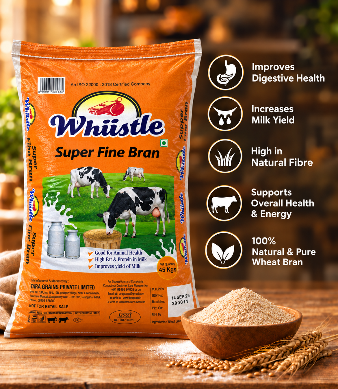 Whiistle Super Fine Bran (45 KG) preview